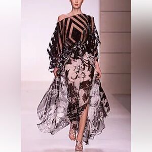 Vintage Valentino Silk Chiffon Floral Maxi Skirt - 8